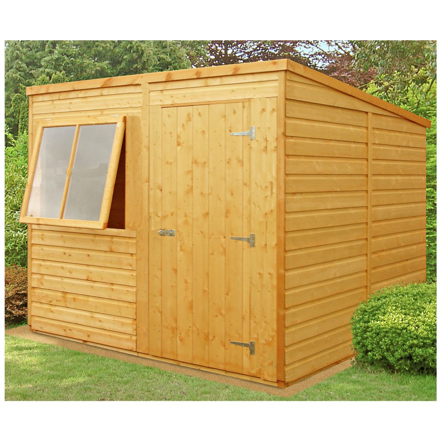 Wooden Pent Shed with Windows - Shire