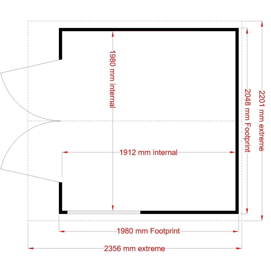 Wooden Shed with Double Doors - Alderney Shire