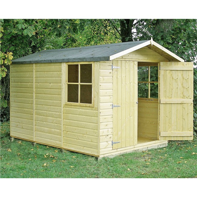 Large Outdoor Storage Garden Shed with Double Doors - 7ft x 10ft