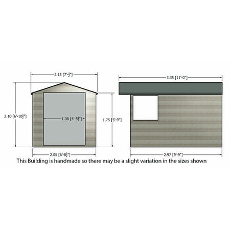 Large Outdoor Storage Garden Shed with Double Doors - 7ft x 10ft