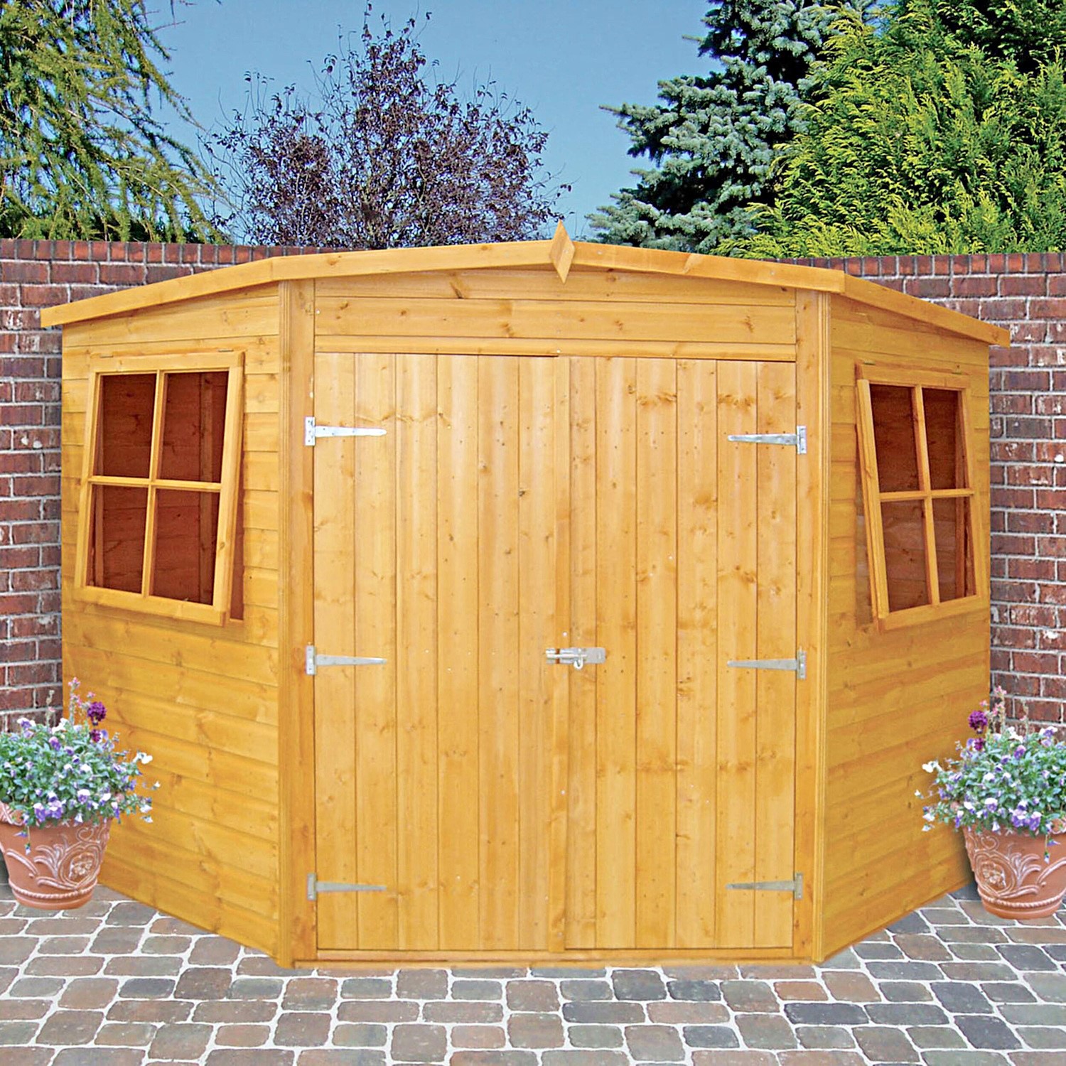 Read more about Shire corner shed with double doors 7 x 6ft