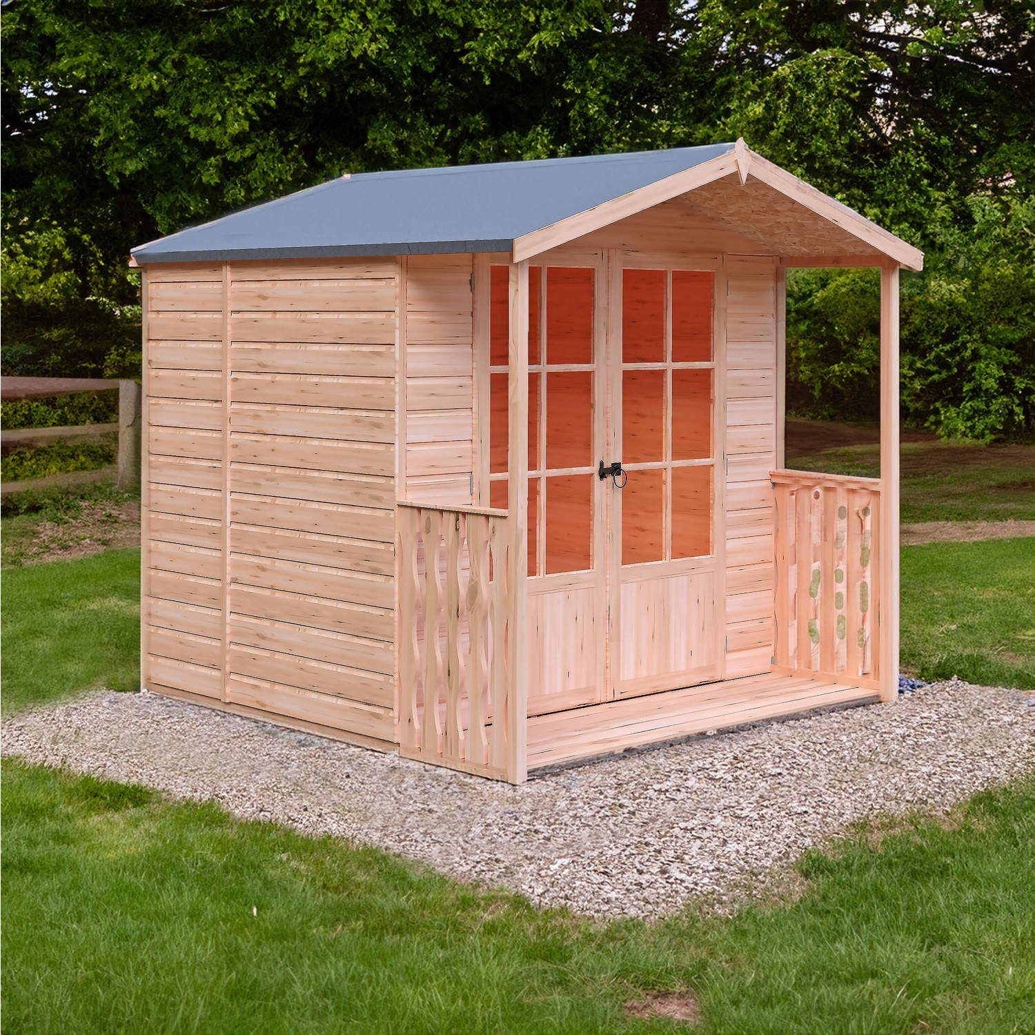 Photo of Shire summerhouse with canopy 7 x 7ft