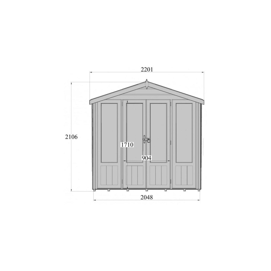 Parham 7 x 7 Summerhouse with Double Doors - shire