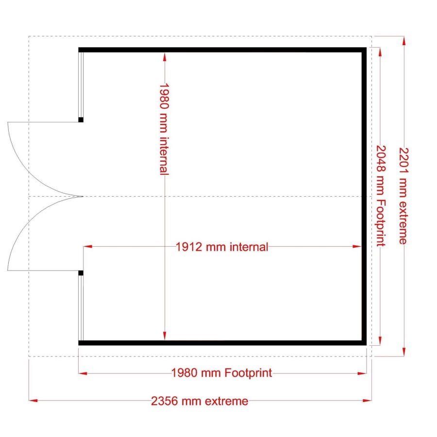 Parham 7 x 7 Summerhouse with Double Doors - shire