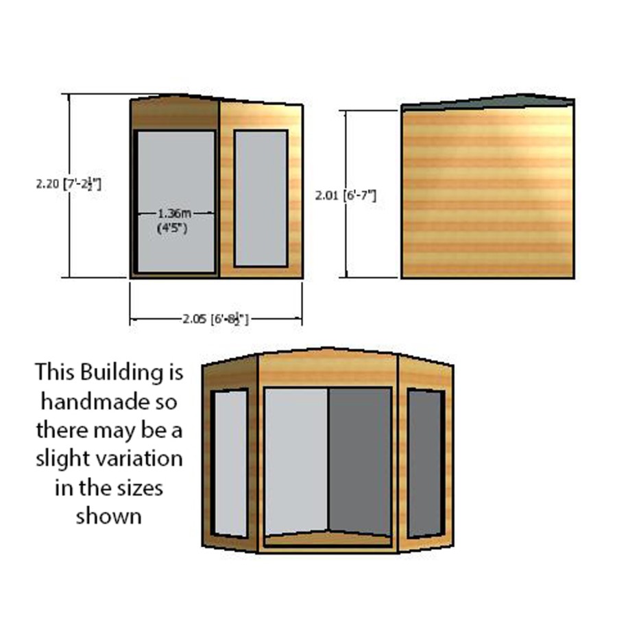 Shire Barclay Corner Summerhouse with Double Doors - 7 x 7ft