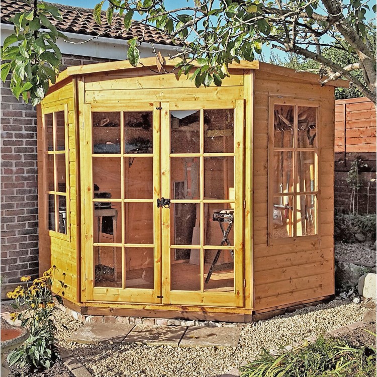 Shire Hampton Double Door Garden Summerhouse 7 x 7ft