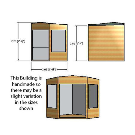 Shire Hampton Double Door Garden Summerhouse 7 x 7ft