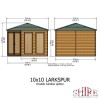 Shire Larkspur 10 x 10 ft Double Door Outdoor Summer House