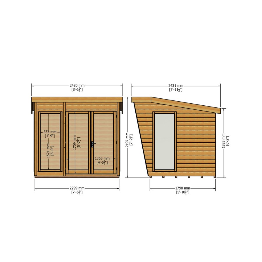 Shire Highclere 8 x 8 ft Garden Summer House