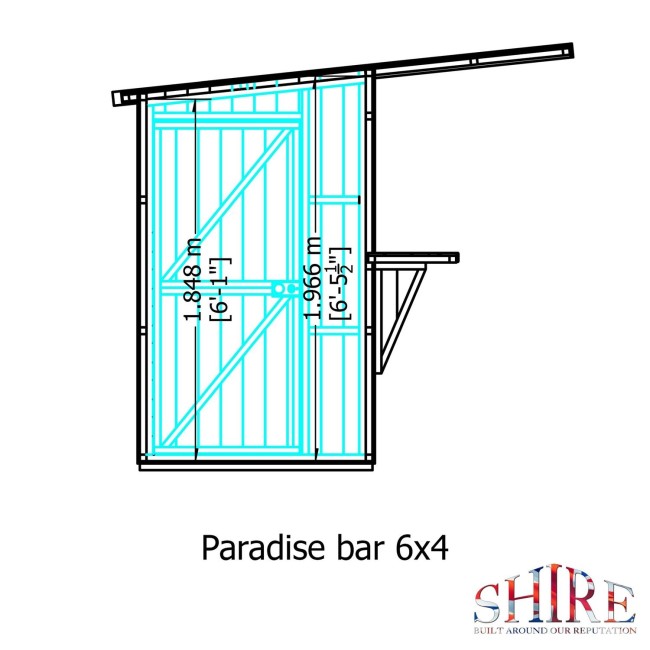 Shire Pent Wooden Garden Bar and Store 6 x 4ft