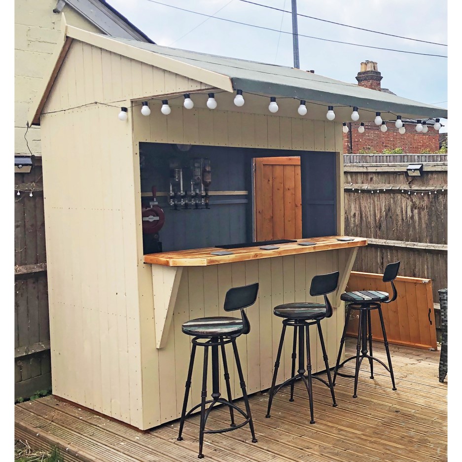 Wooden Garden Bar with Outdoor Storage 6ft x 4ft Furniture123