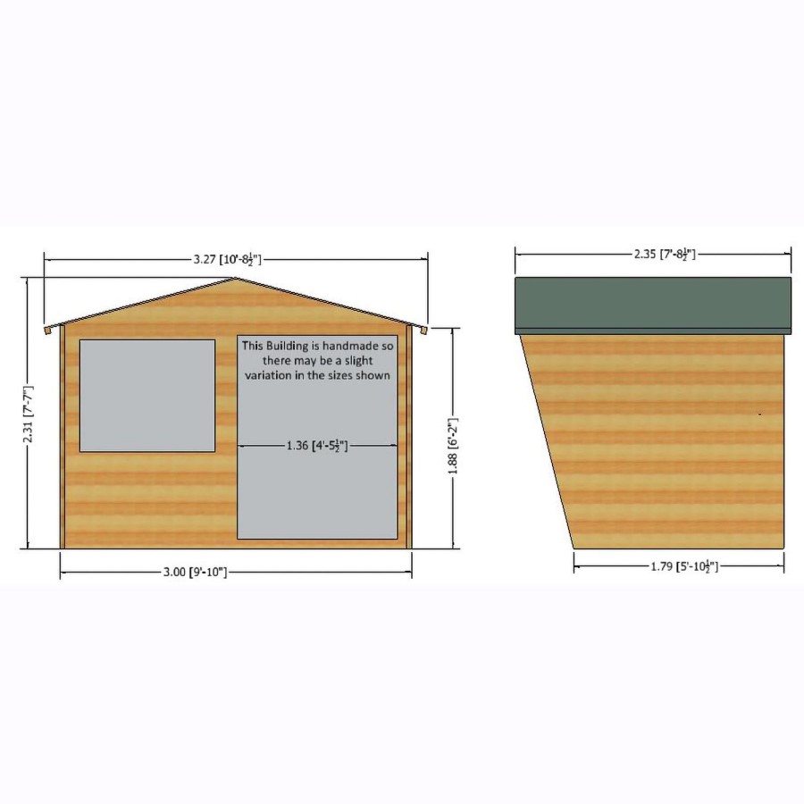 Shire Contemporary Bay Window Garden Room - 10 x 6 ft