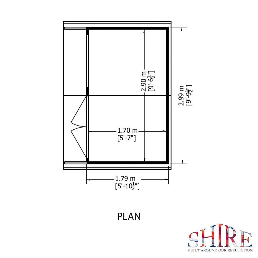 Shire Contemporary Bay Window Garden Room - 10 x 6 ft