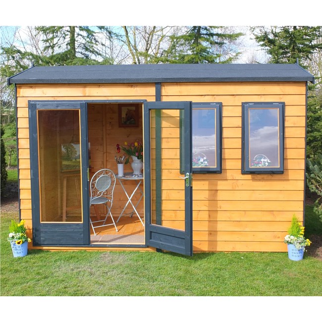 Shire Insulated Garden Office Summerhouse with Double Glazed Windows -  10 x 7 ft