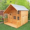 Kids Wooden Playhouse with Double Doors