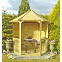 Shire Hexagonal Pressure Treated Garden Arbour 6 x 7ft Shire Hexagonal Pressure Treated Garden Arbour 6 x 7ft