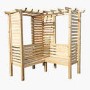 Wooden Corner Garden Arbour with Bench - 6ft x 6ft - Shire