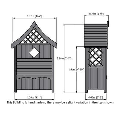 Shire Rose Arbour with Sloped Roof