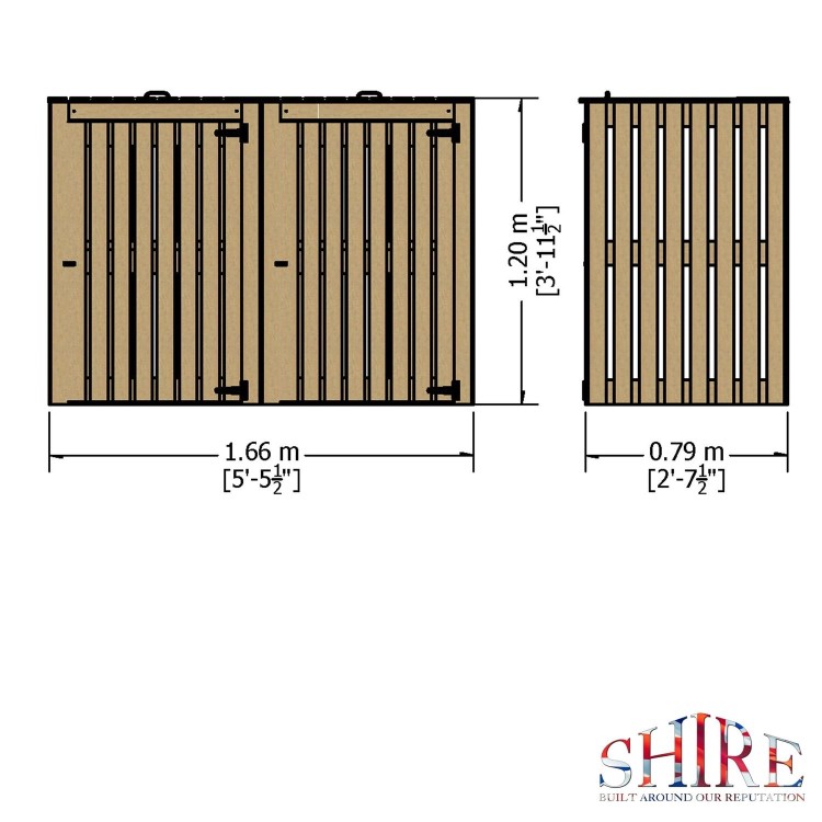 Shire Single Wheelie Bin Store 3 x 3ft