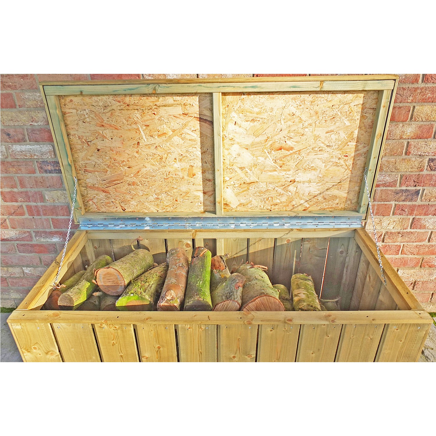 Shire Pressure Treated Planed Log Storage Box - 4 x 2ft - Furniture123