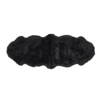 Black Double Genuine Sheepskin Rug - 175 x 70 cm - Ripley Black Double Genuine Sheepskin Rug - 175 x 70 cm - Ripley