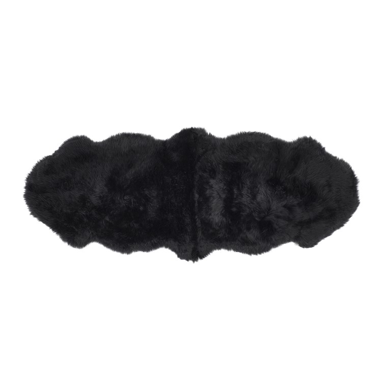 Black Double Genuine Sheepskin Rug - 175 x 70 cm - Ripley