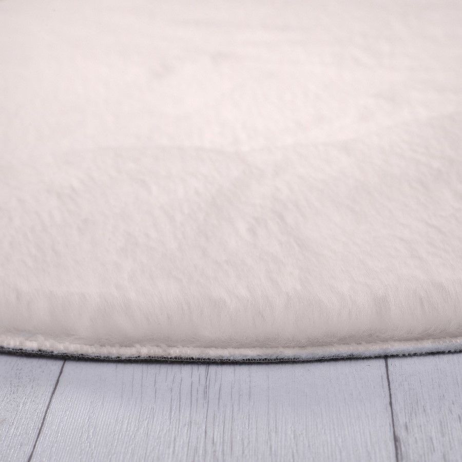 Ripley Lustrous Faux Fur Rug Ivory Cream - 170x120cm