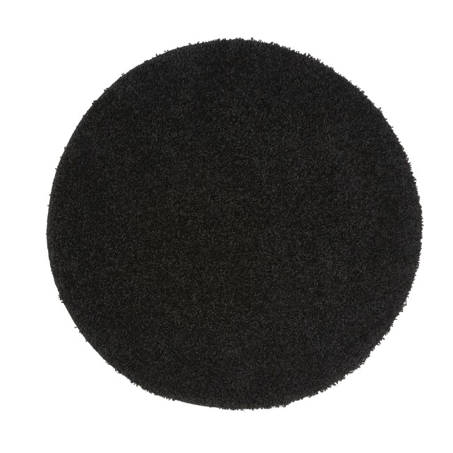 Ripley Shaggy Stain Resistant Round Black Rug - 100x100cm