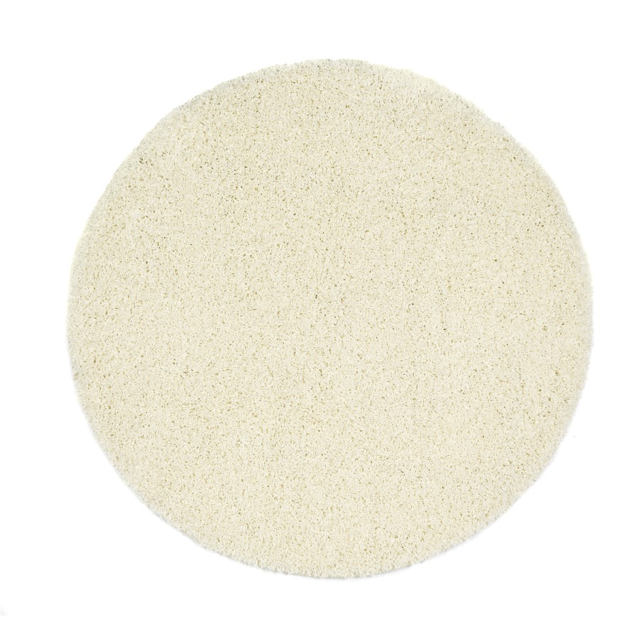 Ripley Shaggy Stain Resistant Round Cream Rug - 100x100cm