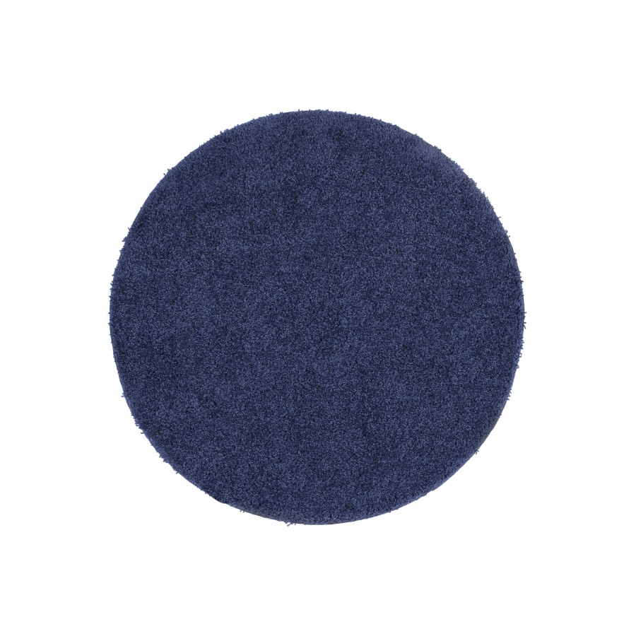 Ripley Shaggy Stain Resistant Round Dark Blue Rug - 100x100cm