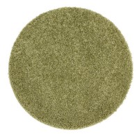 Ripley Shaggy Stain Resistant Round Olive Green Rug - 100x100cm