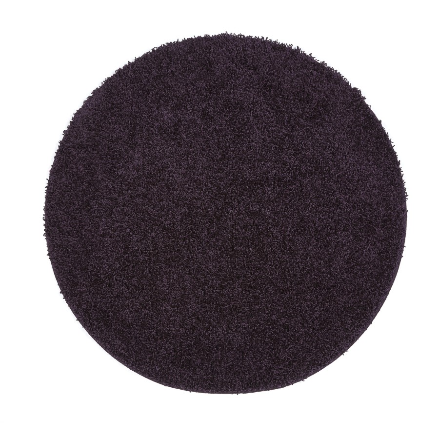 Ripley Shaggy Stain Resistant Round Purple Rug - 100x100cm