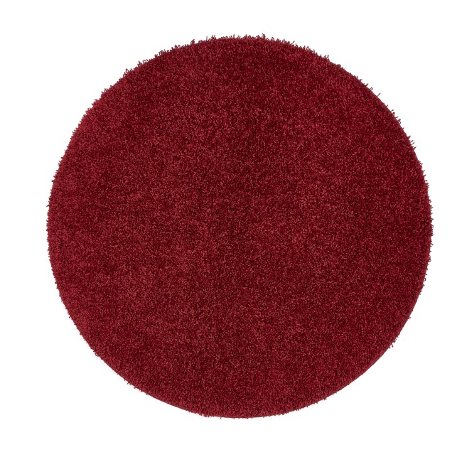 Ripley Shaggy Stain Resistant Round Red Rug - 100x100cm