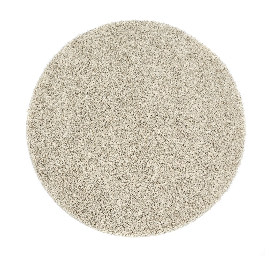 Ripley Shaggy Stain Resistant Round Cream Rug - 100x100cm