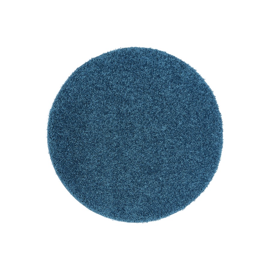 Ripley Shaggy Stain Resistant Round Blue Rug - 100x100cm