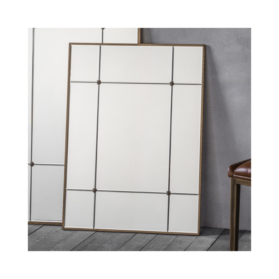 Ariah Gold Rectangle Mirror - Caspian House 