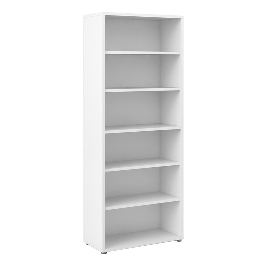 Prima 5 Shelf Bookcase in White