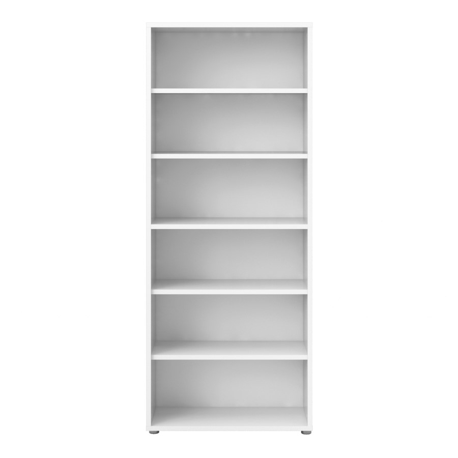 Prima 5 Shelf Bookcase in White