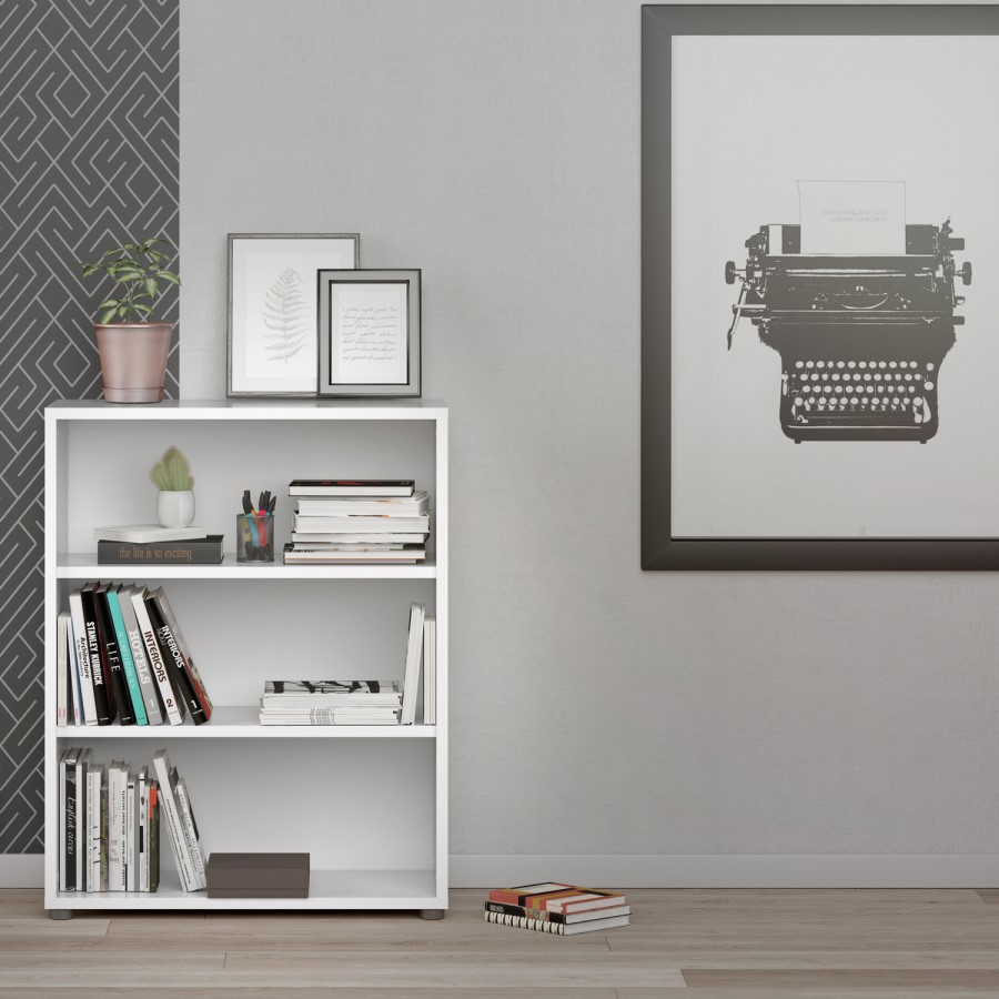 Prima 2 Shelf Bookcase 2 in White