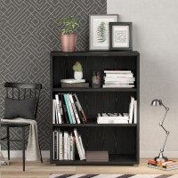 Prima 2 Shelf Bookcase in Black woodgrain
