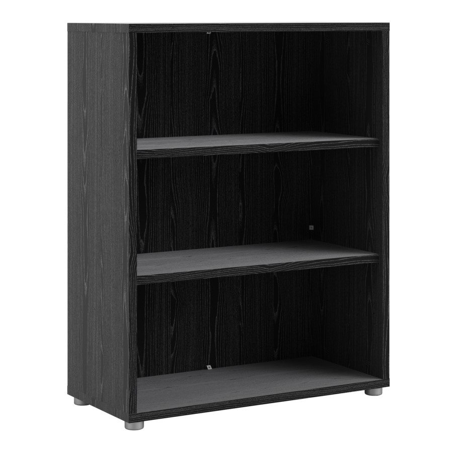 Prima 2 Shelf Bookcase in Black woodgrain