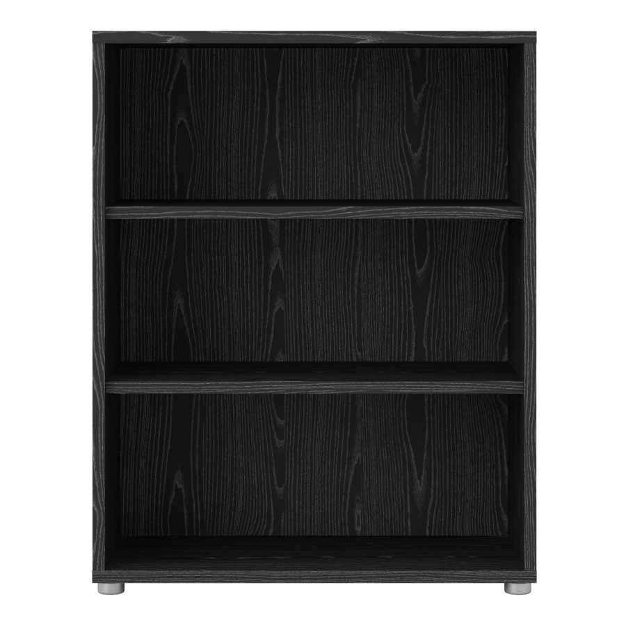 Prima 2 Shelf Bookcase in Black woodgrain