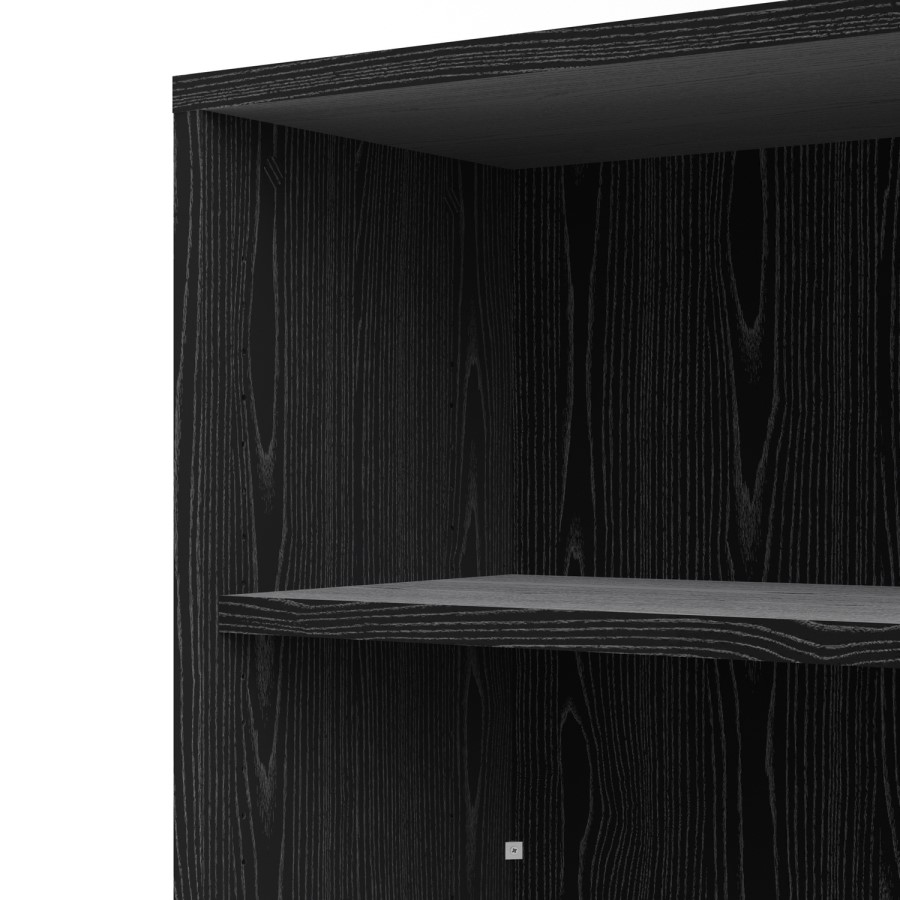 Prima 2 Shelf Bookcase in Black woodgrain