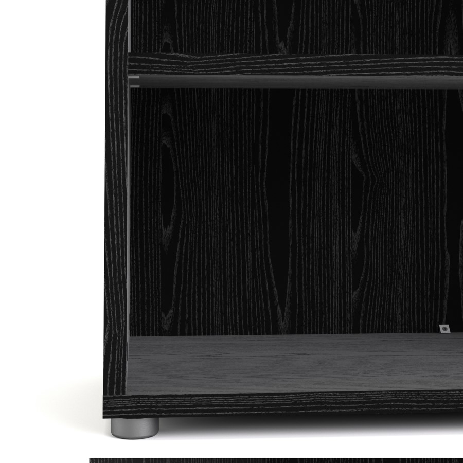 Prima 2 Shelf Bookcase in Black woodgrain