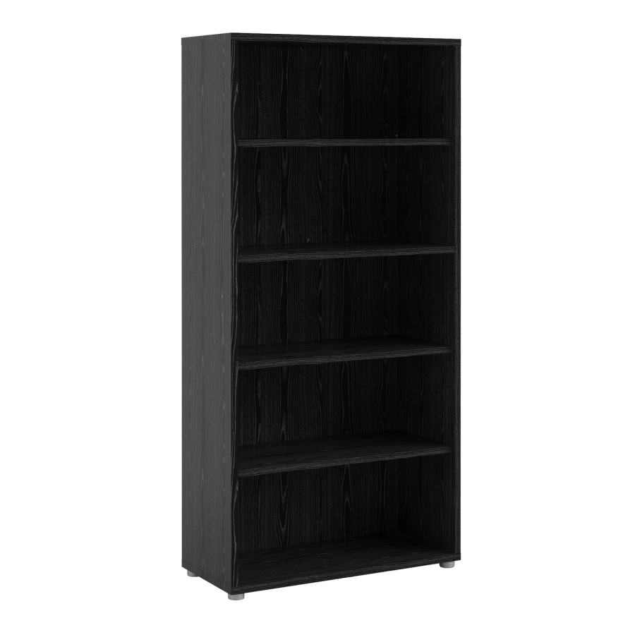 Prima 4 Shelf Bookcase in Black woodgrain