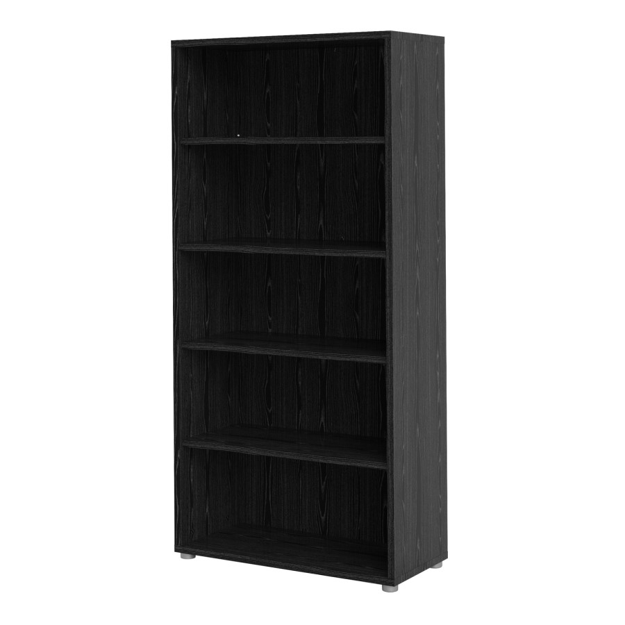 Prima 4 Shelf Bookcase in Black woodgrain