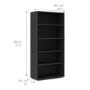 Prima 4 Shelf Bookcase in Black woodgrain