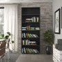 Prima 5 Shelf Bookcase in Black woodgrain