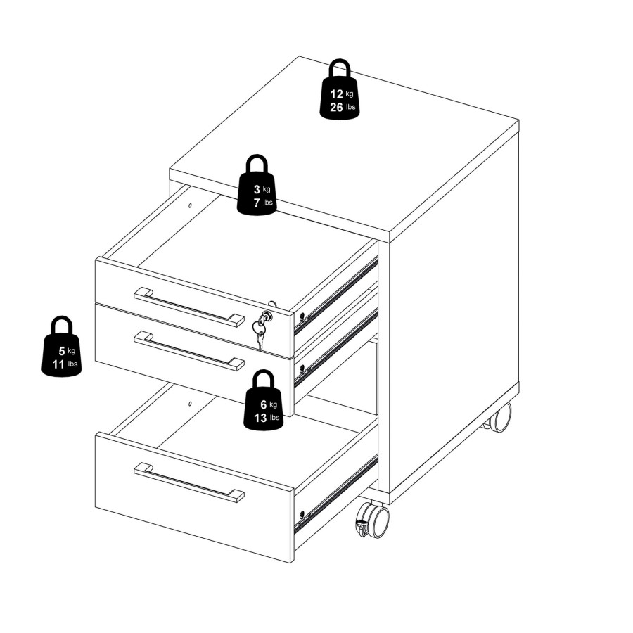 Prima Mobile file cabinet in Black woodgrain