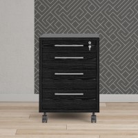 Prima Mobile file cabinet in Black woodgrain